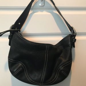 Small black leather coach bag